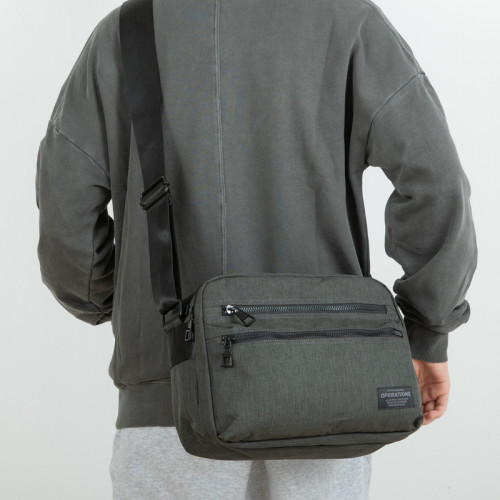 韓版休閒大容量帆布單肩包男士橫款郵差包時尚潮流多隔層女斜後後背包