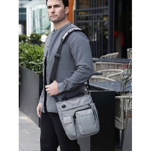 男休閒潮流多功能單肩包手提商務出差通勤斜背牛津布文件電腦包包