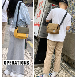 日系復古單肩包簡約情侶郵差包牛津布防水學生斜後後背包男女青年潮包