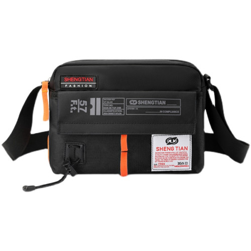 2022新款斜後後背包男休閒運動挎包輕便尼龍小後後背包橫版單肩包男士包包