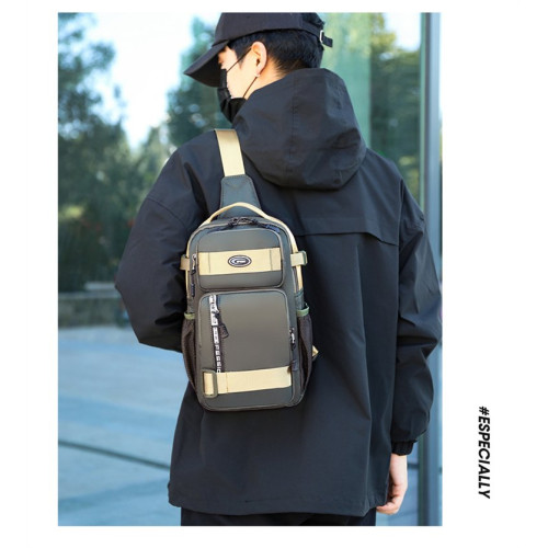 大號戶外胸包大容量男士休閒單肩斜後後背包多功能男士挎包厚實機車包 大號戶外胸包大容量男士休閒單肩斜後後背包多功能男士挎包厚實機車包