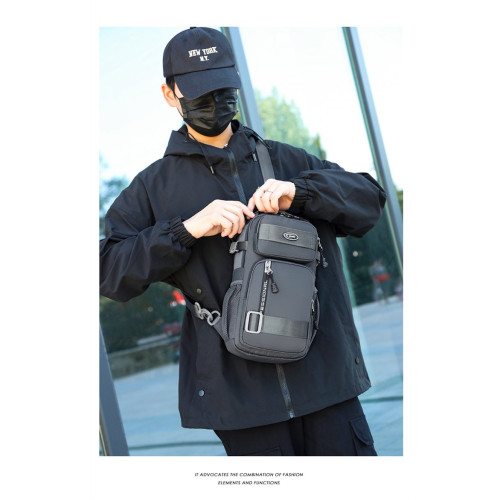 大號戶外胸包大容量男士休閒單肩斜後後背包多功能男士挎包厚實機車包 大號戶外胸包大容量男士休閒單肩斜後後背包多功能男士挎包厚實機車包