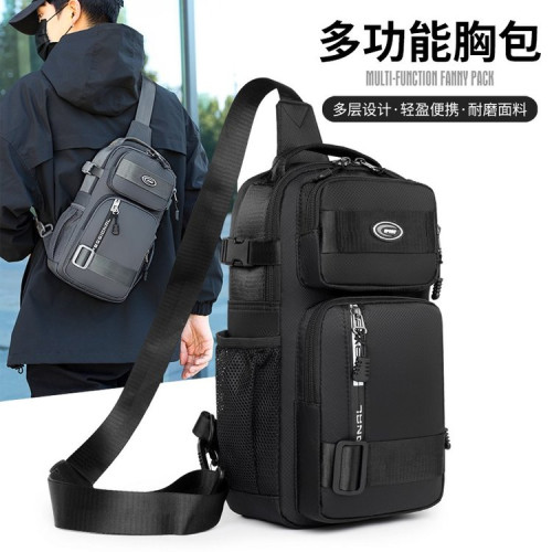 大號戶外胸包大容量男士休閒單肩斜後後背包多功能男士挎包厚實機車包 大號戶外胸包大容量男士休閒單肩斜後後背包多功能男士挎包厚實機車包