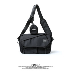 TRUFFLE潮牌單肩斜後後背包男士後後背包大容量休閒輕便挎包女郵差包通勤