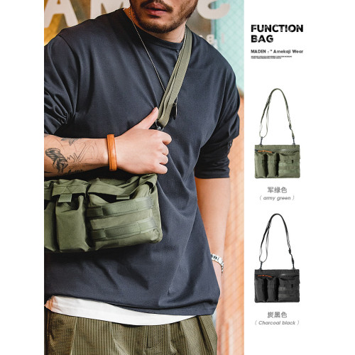 馬登工裝美式多口袋機能單肩郵差斜後後背包戶外山系腰包側肩男後後背包小 馬登工裝美式多口袋機能單肩郵差斜後後背包戶外山系腰包側肩男後後背包小