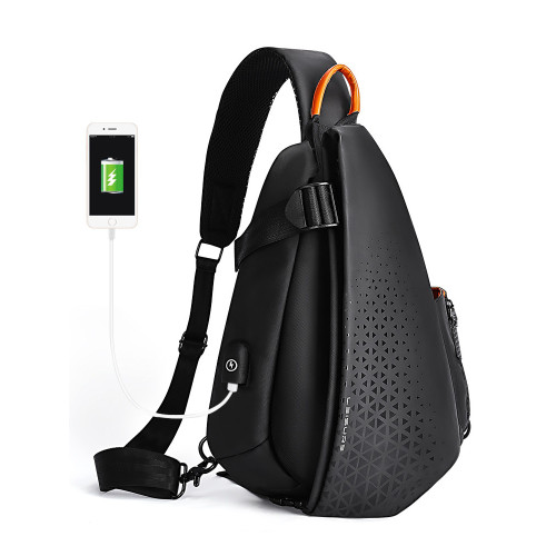 機能斜後後背包男士2026新款時尚大容量單肩包機車跨小後後背包包潮牌胸包