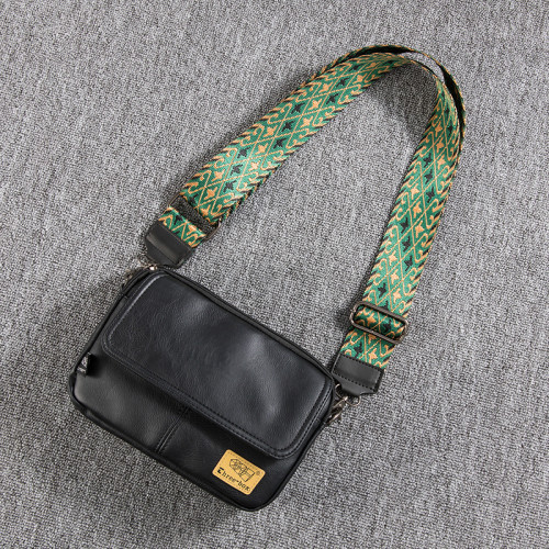 threebox青年斜後後背包個性男士皮質小挎包休閒復古單肩包時尚郵差包