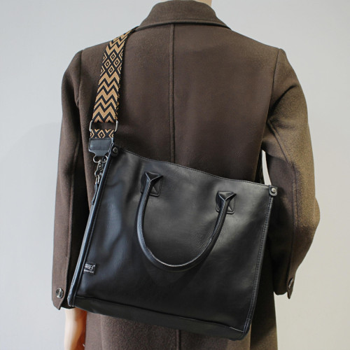 韓國ins風小衆潮牌男包皮質大包單肩斜後後背包街頭潮流通勤手提包女