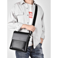 男士單肩包斜後後背包包商務竪款休閒韓版二層牛皮男款大容量真皮男包