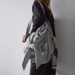 韓國設計師品牌 24冬季新款 系帶休閒隨意雙肩包單肩包兩用