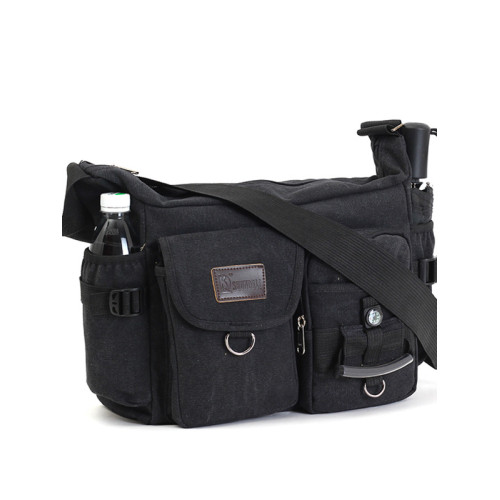 新款多功能工具包男帆布包單肩男士斜後後背包韓版潮後後背包休閒包快遞包