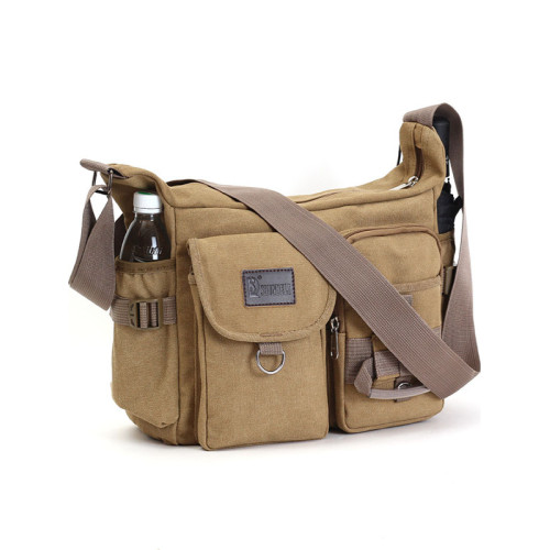 新款多功能工具包男帆布包單肩男士斜後後背包韓版潮後後背包休閒包快遞包