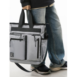 工裝潮牌手提包男生學生補課包手拎補習袋多用雙肩包大容量斜後後背包