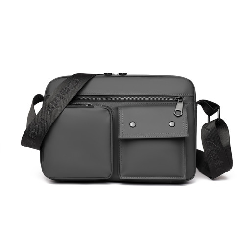 男士斜後後背包多層單肩包皮膜時尚通勤包多功能挎包男休閒輕便後後背包潮