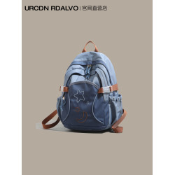 U&R可愛星星雙肩包女式2025新款時尚撞色學生書包輕便旅行小後後背包