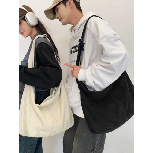 韓版文藝森系燈芯絨包慵懶風斜後後背包大容量百搭簡約休閒復古單肩包