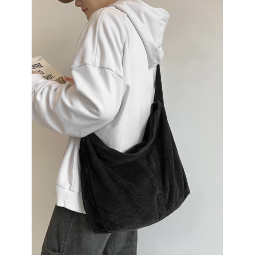 韓版文藝森系燈芯絨包慵懶風斜後後背包大容量百搭簡約休閒復古單肩包