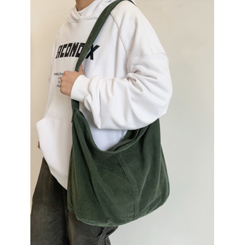 韓版文藝森系燈芯絨包慵懶風斜後後背包大容量百搭簡約休閒復古單肩包