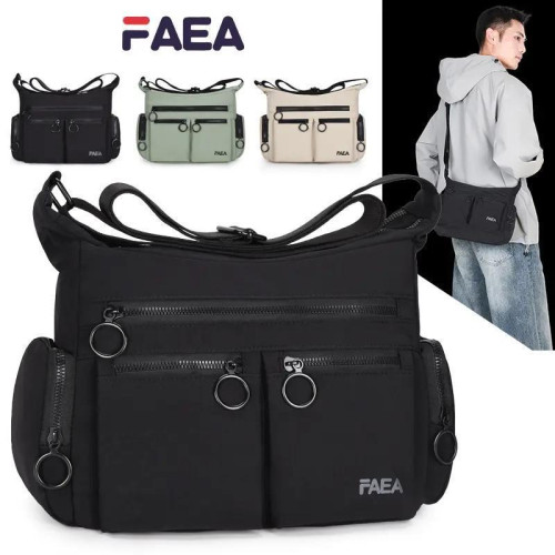 秋冬新款男女同款單肩斜後後背包工裝風專櫃款通勤牛津布包輕便大容量