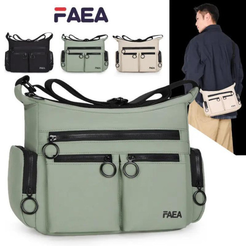 秋冬新款男女同款單肩斜後後背包工裝風專櫃款通勤牛津布包輕便大容量