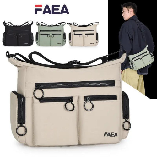 秋冬新款男女同款單肩斜後後背包工裝風專櫃款通勤牛津布包輕便大容量