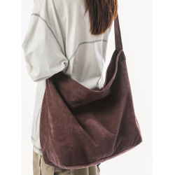 潮牌麂皮絨斜後後背包男生大容量休閒百搭旅行輕便後後背包女大學生單肩包