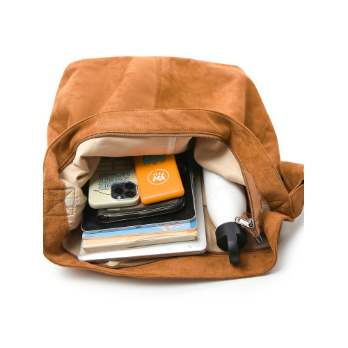 潮牌麂皮絨斜後後背包男生大容量休閒百搭旅行輕便後後背包女大學生單肩包