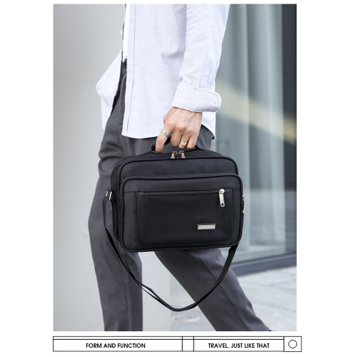 男包立款單肩斜後後背包牛津布做生意包商務男士包橫款收錢包手提男式