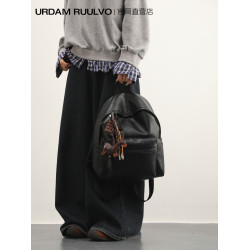 UR軟皮通勤雙肩包大容量女2025新款冬大學生上課書包短途旅行後後背包