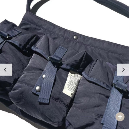 Club.S 日系潮流三口袋夾棉單肩包 尼龍防水單肩多層寬帶斜後後背包