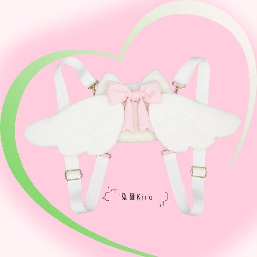 原創可愛小天使惡魔翅膀少女漫展萬聖節包包lolita二次元毛絨雙肩