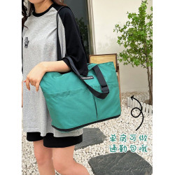 旅行包帶輪子大容量防水單肩學生行李斜後後背包短途旅行女輕便登機包