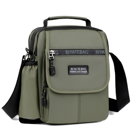 新款防潑水中老年人男包外出旅行包水杯位單肩包斜後後背包旅遊小方包