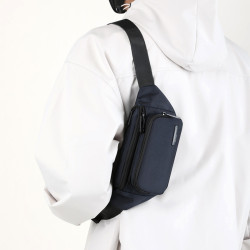 斜後後背包男牛津布胸前包休閒男士腰包戶外運動男包新款潮流男胸包