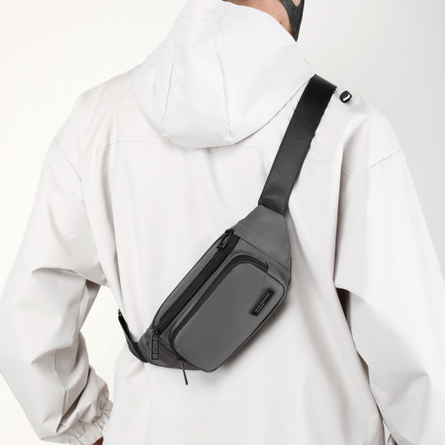 斜後後背包男牛津布胸前包休閒男士腰包戶外運動男包新款潮流男胸包