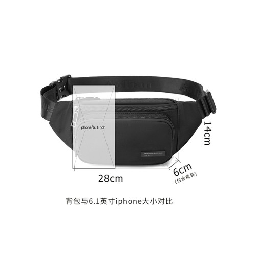 斜後後背包男牛津布胸前包休閒男士腰包戶外運動男包新款潮流男胸包