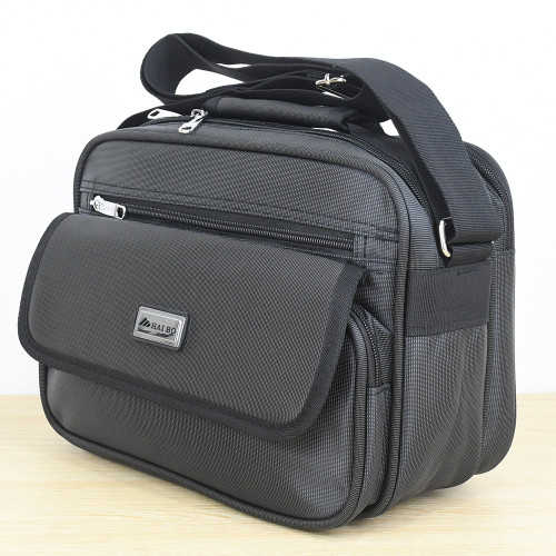 新款防水單肩包斜後後背包男女收銀包收納包快遞手提收錢包生意包黑色