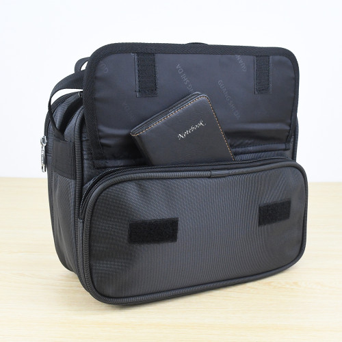 新款防水單肩包斜後後背包男女收銀包收納包快遞手提收錢包生意包黑色