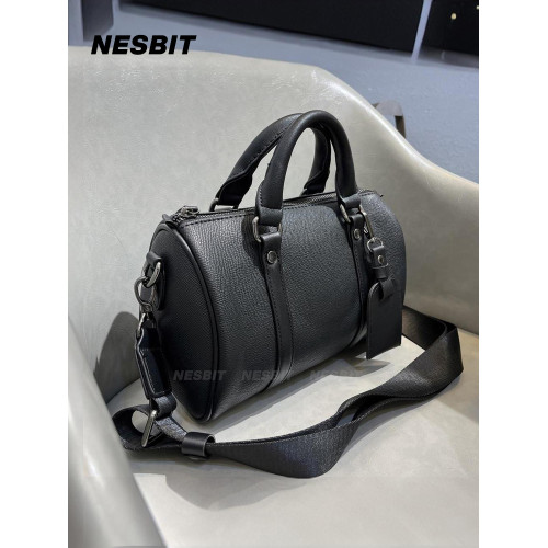 NESBIT黑武士男包歐美潮牌斜後後背包波士頓包輕奢枕頭包單肩圓筒包男