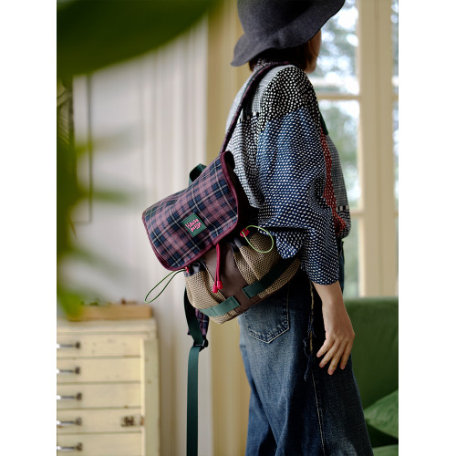 housedesign原創春季新復古撞色後後背包小衆學生書包通勤電腦雙肩包