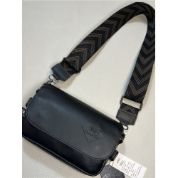 three-box新品男士單肩包 休閒條紋彩帶斜後後背包 日系繙蓋男女後後背包