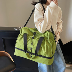 慵懶輕便牛津布旅行包短途出差套拉桿裝衣服包單肩斜背健身鞋倉包