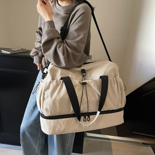 慵懶輕便牛津布旅行包短途出差套拉桿裝衣服包單肩斜背健身鞋倉包