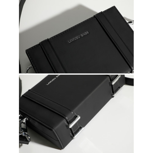 簡約高級感男生硬盒斜後後背包小衆個性盒子包潮流休閒小方包ins潮包