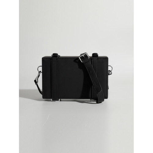 簡約高級感男生硬盒斜後後背包小衆個性盒子包潮流休閒小方包ins潮包