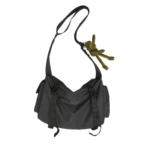 街頭機能大容量郵差包男ins簡約休閒運動健身後後背包百搭單肩斜後後背包