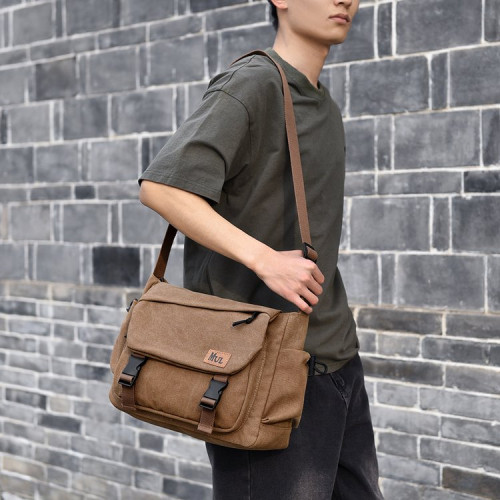 帆布單肩包女新款大容量斜後後背包潮流上班通勤包包男休閒上課郵差包