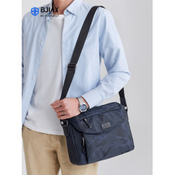 新款大容量男包單肩包男斜後後背包男士包包A4帆布牛津布橫款運動後後背包