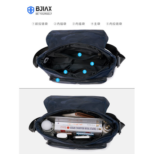 新款大容量男包單肩包男斜後後背包男士包包A4帆布牛津布橫款運動後後背包