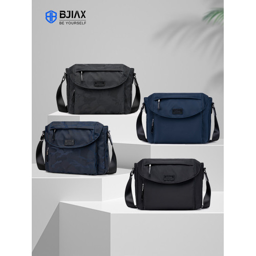 新款大容量男包單肩包男斜後後背包男士包包A4帆布牛津布橫款運動後後背包